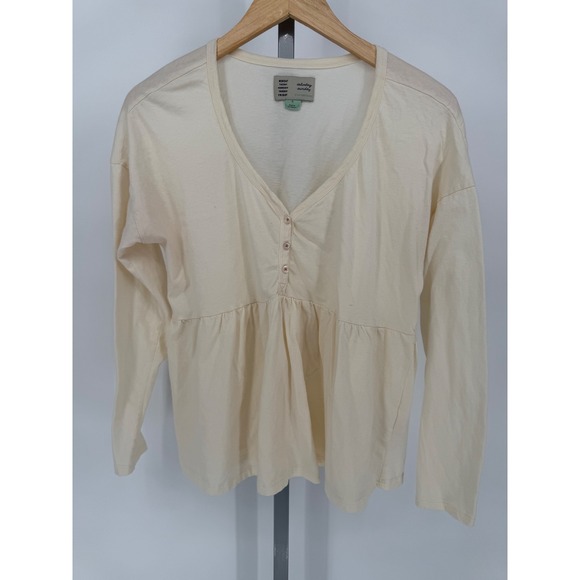 Saturday Sunday by Anthropologie Tops - Saturday Sunday Anthropologie Cream Peasant Babydoll Long Sleeve‎ Tunic Top M